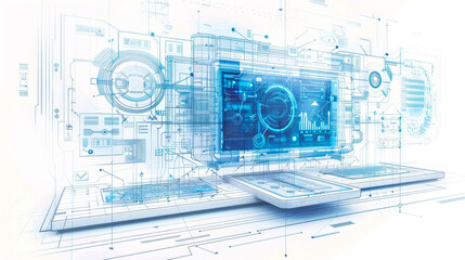 Server Virtualization Concept - Partitioning of Central Physical Server into Smaller Virtual Servers to Maximize Computing Resources