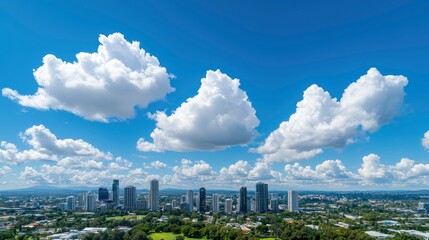 Downtown skyline, modern cityscape, business center Background