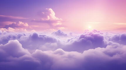 Soft purple clouds in the sky background