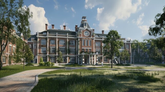 Create a 3D rendering of a historic building. How do you capture the architectural details and historical significance of the structure