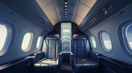 Fototapeta premium Private Jet Interior: Luxury Travel Experience