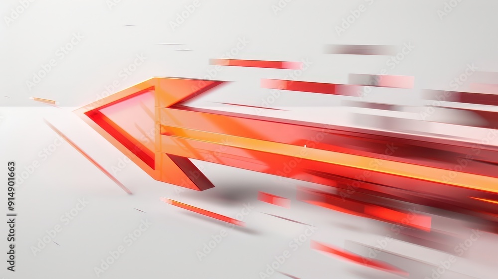Poster create a dynamic arrow that appears to be in motion. how do you use lines and shapes to convey speed