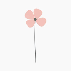 Minimalist pink flower illustration