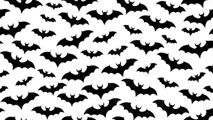 Bat seamless pattern Halloween Dracula Vampire ghost cartoon illustration gift wrap white design. Ghost seamless pattern. Halloween spooky cartoon bat wing tile background