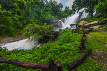 Mae Klang waterfall, Beautiful waterfall in Doi inthanon national park, Chiangmai Province,...