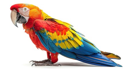 Scarlet Macaw Bird with Vibrant Red, Yellow and Blue Plumage