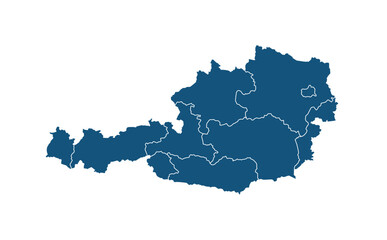 Map of Austria. Vector Austria Map on white background.
