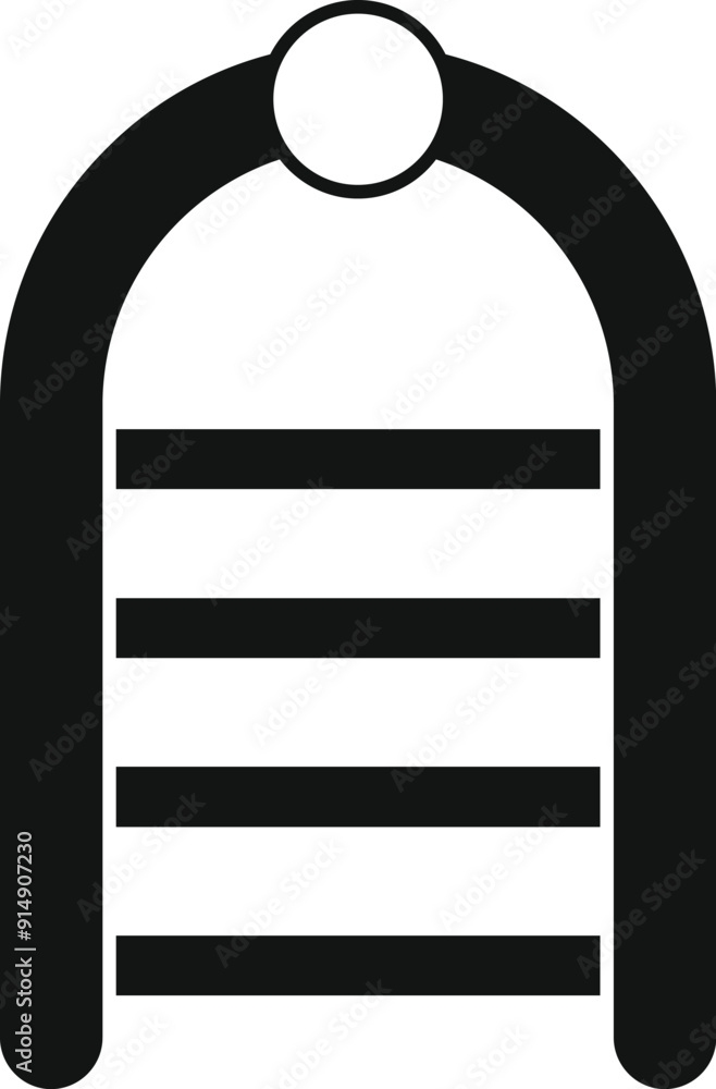 Poster black metal detector gate for security checking icon in simple style isolated on white background