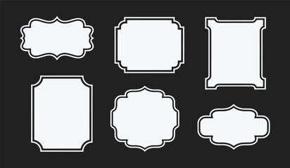 Vintage frames set isolated on white background. Decorative frame. Vector