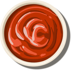 Tomato or Chili Sauce Digital Illustration Vector Clipart