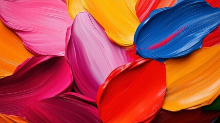 Abstract chaos, scattered elements, bold hues Background