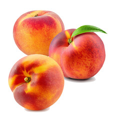 peaches isolated on white background