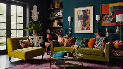 colorful living room