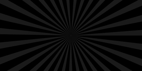 Vintage backdrop black gradient starburst and sunburst ray. Vector Abstract black sun rays sunburst backdrop background. seamless retro vintage burst sunrise sunbeam element spiral background.