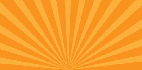 Vintage backdrop orange gradient starburst and sunburst ray. Vector Abstract orange sun rays sunburst backdrop background. seamless retro vintage burst sunrise sunbeam element spiral background.