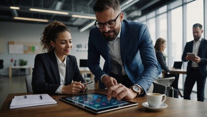 Fototapeta premium business people working together in office
