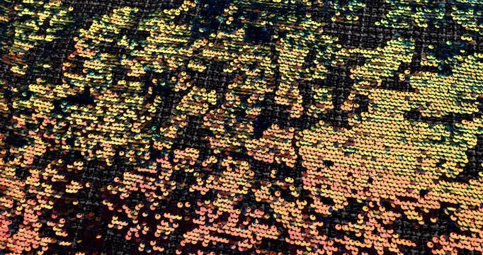 Colorful holographic iridescent reversible glitter fabric