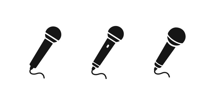 Microphone icon set. Different microphone collection. Vector