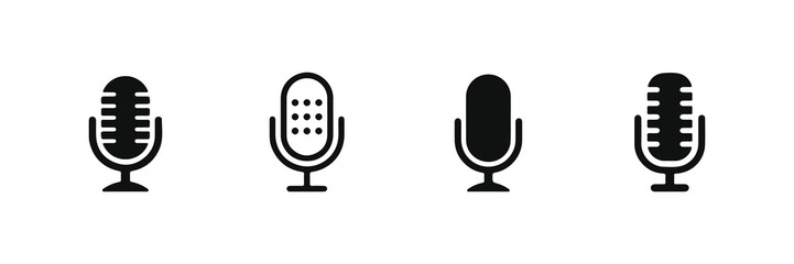 Microphone icon set. Different microphone collection. Vector