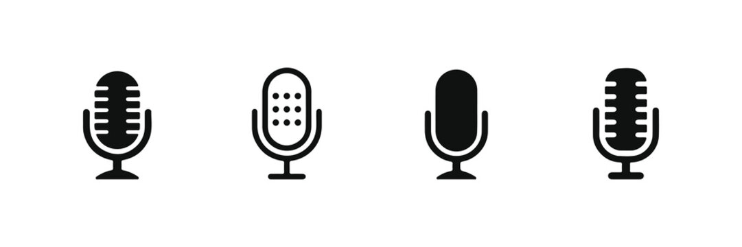 Microphone icon set. Different microphone collection. Vector