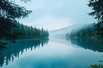 Fototapeta premium Explore Tranquility: Journey to Serene Landscapes and Pristine Waters