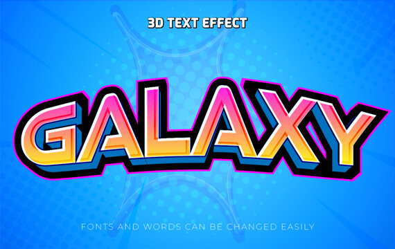 Galaxy 3d editable text effect style