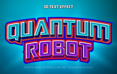 Quantum robot 3d editable text effect style