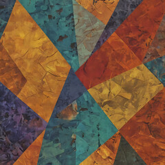 a close up of a colorful abstract painting of a diamond