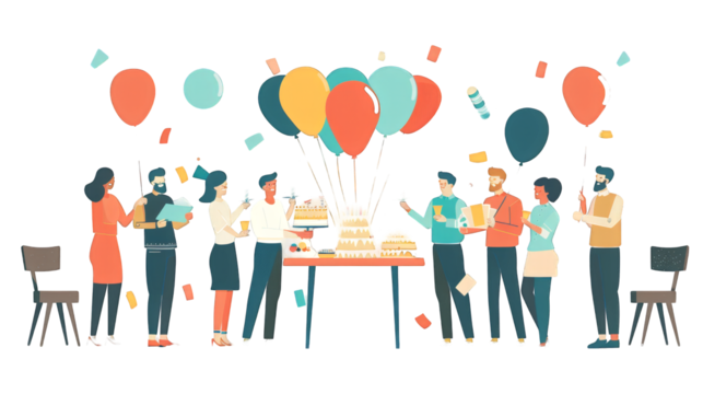 corporate celebrating cartoon transparent