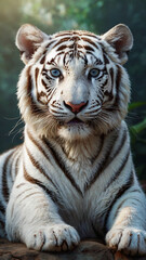 white bengal tiger in zoo