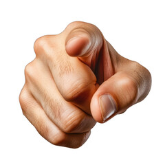 Naklejka premium A close-up of a pointing hand, symbolizing direction, authority, or emphasis, perfect for communication and motivation themes. transparent background
