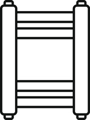 Simple line icon representing a modern electric heater, ideal for depicting home heating, energy efficiency, or interior design concepts