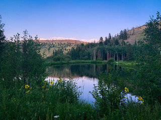 lake and mountains