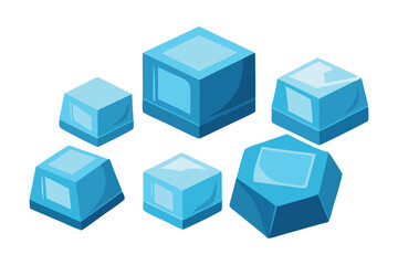  ice cubes Vector illustration set on white background