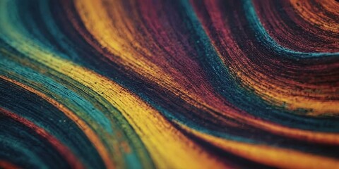 A colorful, abstract painting with a lot of texture and swirls