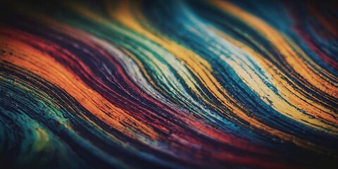 A colorful, abstract painting with a lot of texture and detail