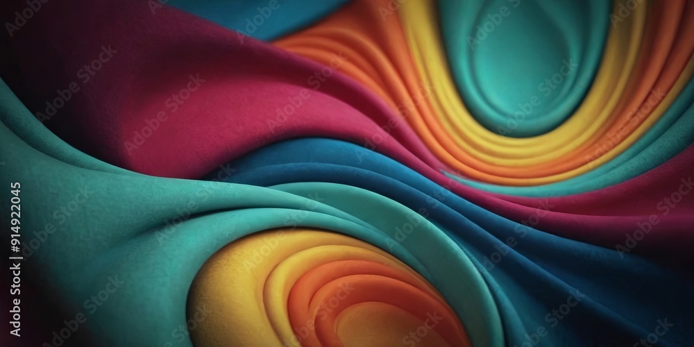 Poster a colorful piece of fabric with a rainbow pattern