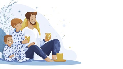 Obraz premium Family Drinking Coffee