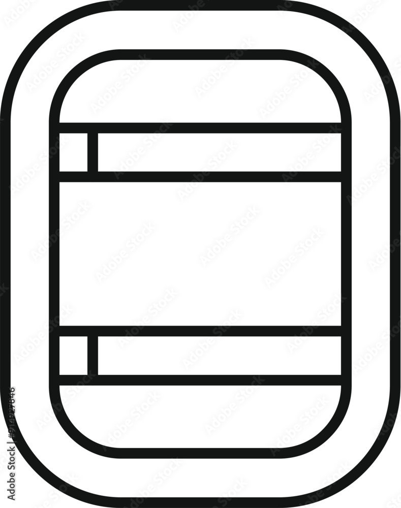 Poster simple line drawing of an airplane window closed with three horizontal lines
