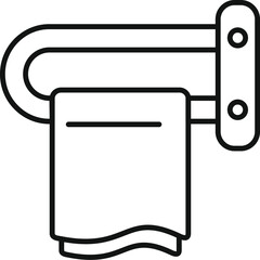 Clean towel is hanging on a heated rail, ready to dry after a relaxing bath or shower