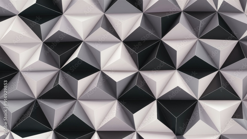 Poster seamless geometric pattern featuring black and gray triangles on a light background abstract digital