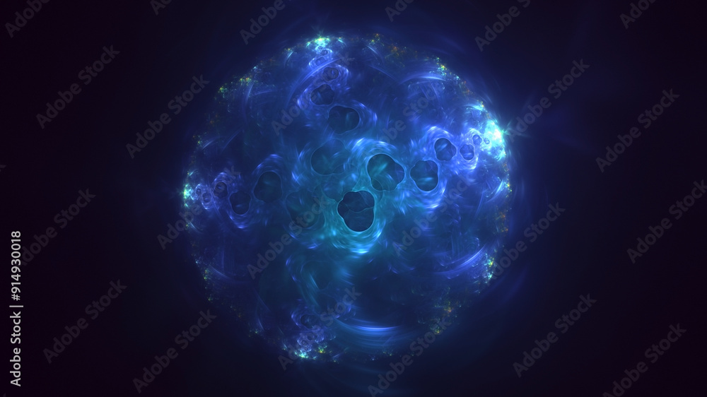 Wall mural 3d manual rendering abstract colorful fractal light background. its not ai generatd illustration.