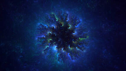 3D manual rendering abstract round light background. Its not AI Generatd illustration.