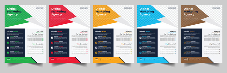 flyer. newest trendy creative corporate multipurpose minimal official business advertising magazine poster flyer with creative corporate trendy geometric shape template print de catalog 5 page