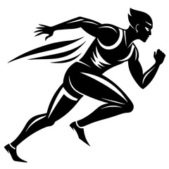 Man Running Silhouette Vector illustration