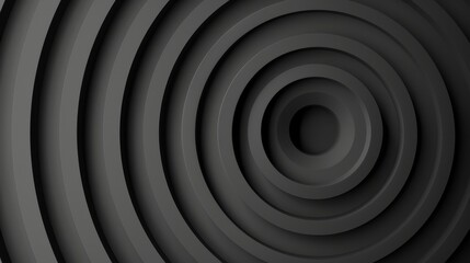 Obraz premium Concentric circular patterns in grey tones form a striking modern design element