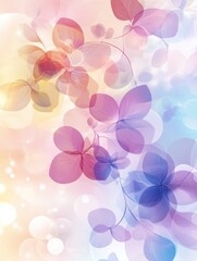 Obraz premium A soft, abstract background featuring delicate flowers in pastel colors, creating a serene and dreamy atmosphere.