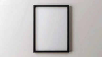 A black square picture frame hanging on a transparent background isolated on a white background design