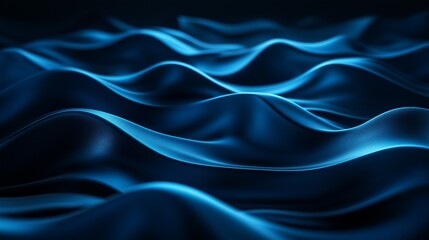 Obraz premium Abstract dark background with digital blue waves. Technology, innovation, and mock-up place concepts. 3D Rendering