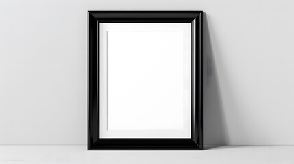 A black square picture frame hanging on a transparent background isolated on a white background design